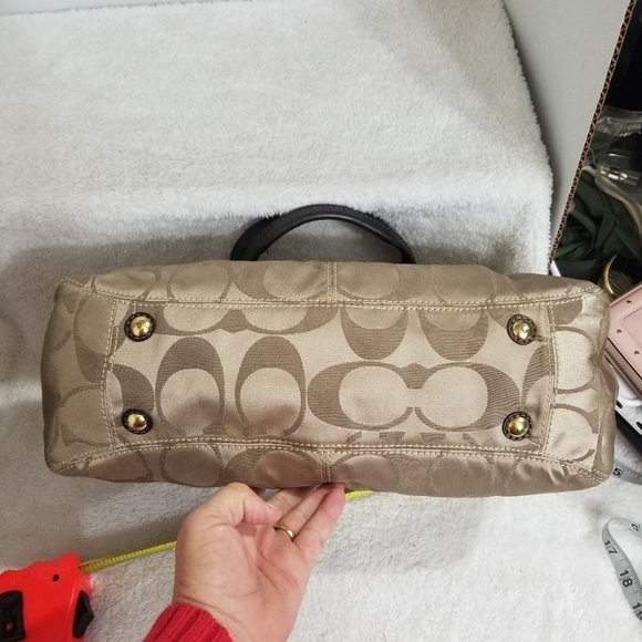 Coach Khaki Copper Sateen Turnlock Satchel - Picture 8 of 11